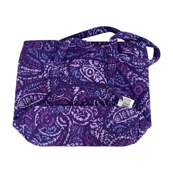 Vera Bradley Paisley Amethyst Vera Tote Bag - Picture 3 of 9